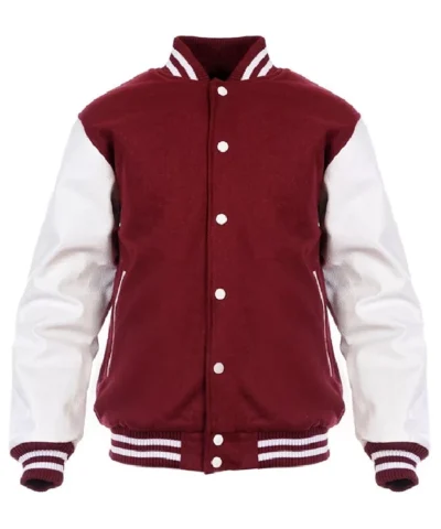 Maroon and White Letterman Jacket