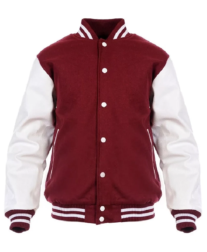 Maroon and White Letterman Jacket