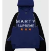 Bill Nye Marty Supreme Blue & Black Hooded Jacket