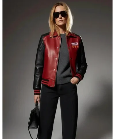 Marty Supreme Red Varsity Leather Jacket