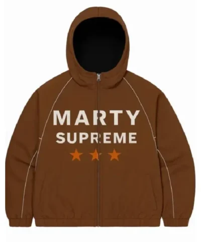 Timothee Chalamet Marty Supreme Brown Hooded Jacket