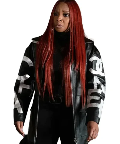 Mary J. Blige TV-Series Power Book II Ghost Monet Black Leather Coat