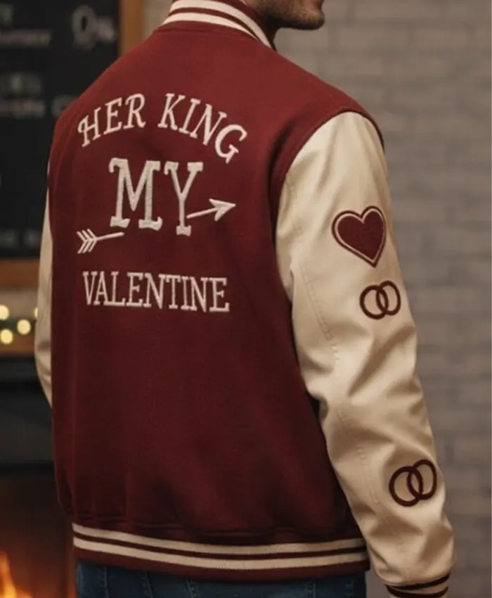 Matching Couple Valentine`s Day Varsity Jacket For Man