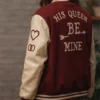 Matching Couple Valentine`s Day Varsity Jacket For Woman