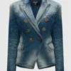 Medicine S12 Blue Distressed Denim Blazer