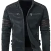 Men’s Pegasus Black Leather Cafe Racer Jacket