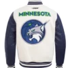 Minnesota Lynx Retro Classics Rib Eggshell Navy Full-Zip Varsity Jacket