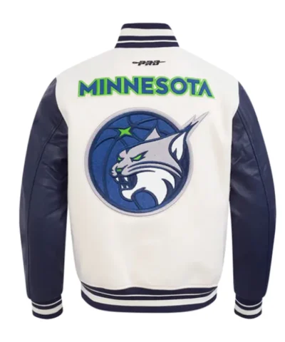 Minnesota Lynx Retro Classics Rib Eggshell Navy Full-Zip Varsity Jacket
