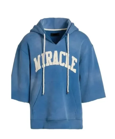Travis Kelce Miracle Pullover Blue Cut Off Hoodie
