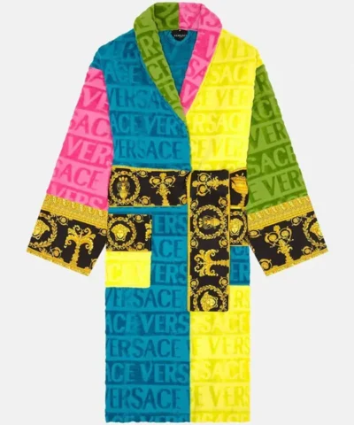 Multicolor Versace Bath Robe For Unisex
