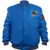 NHL San Jose Sharks Blue Starter Half-Zip With Button Jacket