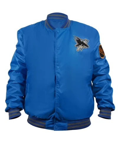 NHL San Jose Sharks Blue Starter Half-Zip With Button Jacket