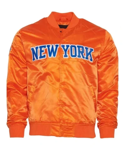 NY Knicks Orange Satin Jacket