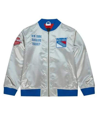 NY Rangers Team OG 2.0 Silver Satin Jacket