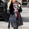 Paris Hilton Leather Black Coat