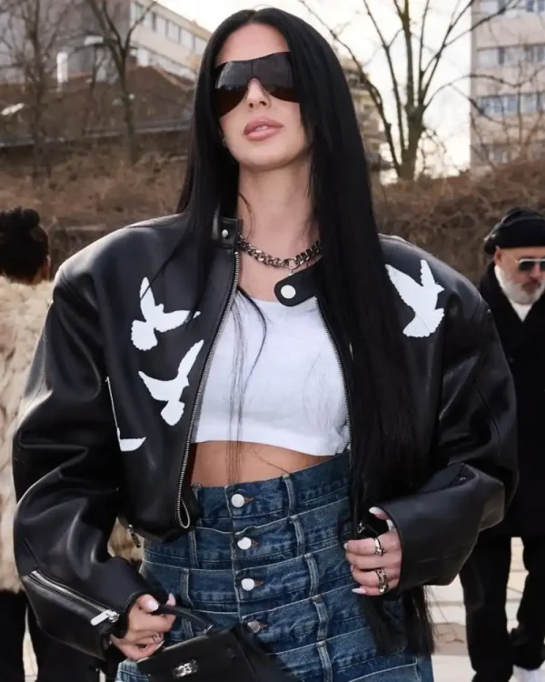 Camilla Araujo Paris Fashion Week Leather Jacket