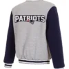 New England Patriots Varsity Gray and Navy Wool Jacket