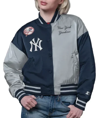 New York Yankees Offside Navy and Gray Jacket