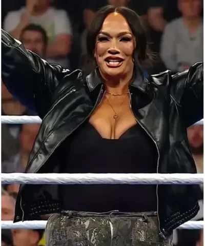 Alternative view of WWE Nia Jax Black Leather Jacket