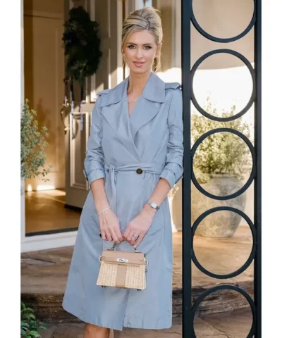 Nicky Hilton Silk Trench Blue Coat