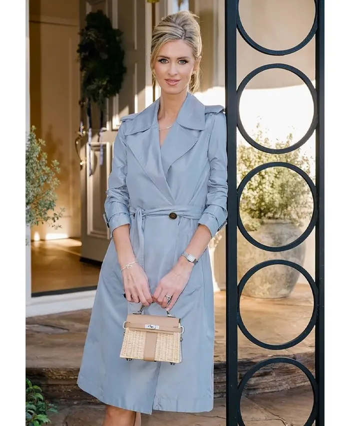 Nicky Hilton Silk Trench Blue Coat