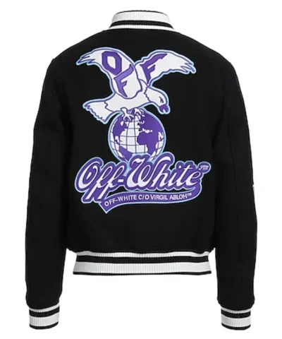 OFF-White Eagle Varsity Black Jacket