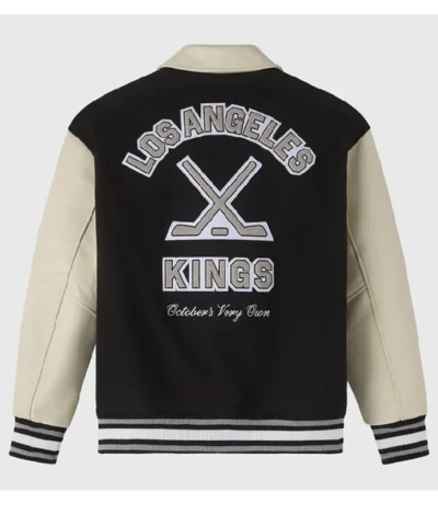 OVO Kings Black and Beige Varsity Jacket