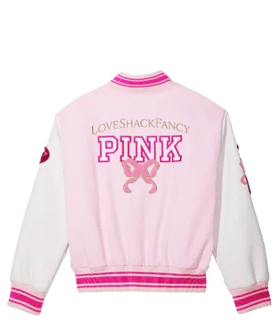 PINK x LoveShackFancy Reissued Boyfriend Varsity Jacket