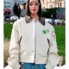 Paris Fashion Week Dina Ayada Beige Bomber Jacket