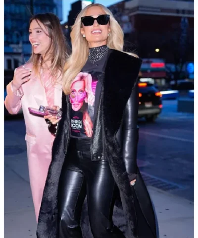 Paris Hilton NYC 2026 Black Trench Coat