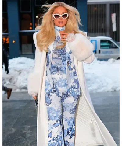 Paris Hilton NYC Long White Coat