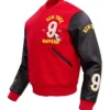 Peanuts Snoopy New York Nappers Full-Zip Red and Black Varsity Jacket