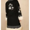 Penny Lane Embroidered Black Coat