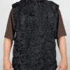 Warm Broadtail Persian Karakul Lamb Fur Winter Black Vest
