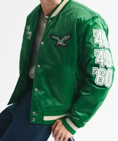 Philadelphia Eagles Green Varsity Bomber Jacket