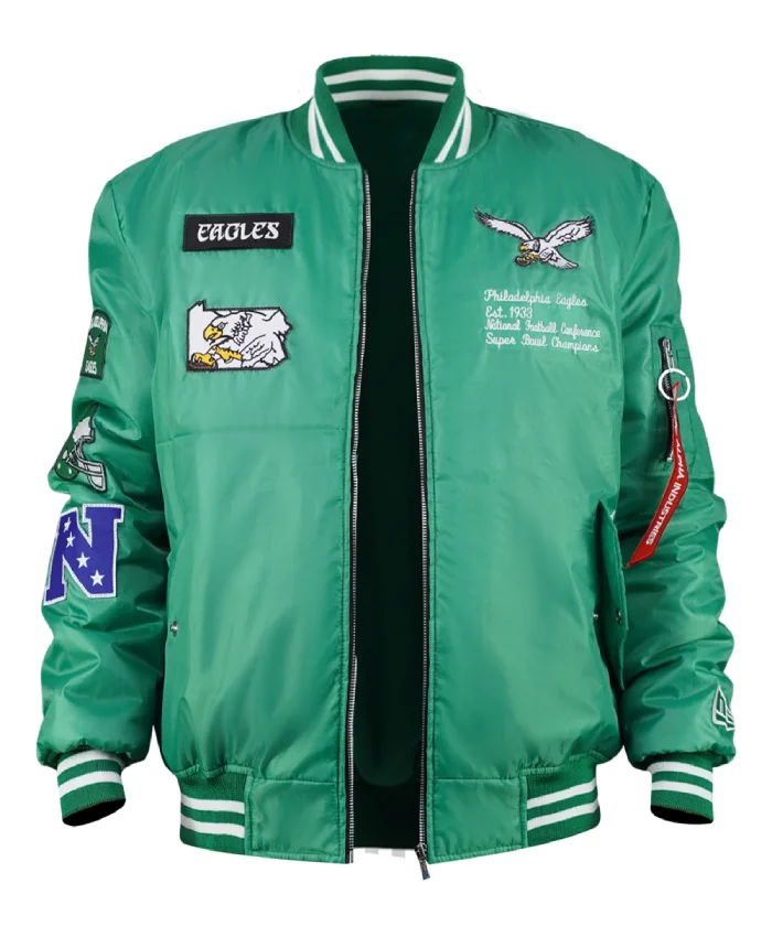 Philadelphia Eagles x Alpha Industries Green Bomber Jacket