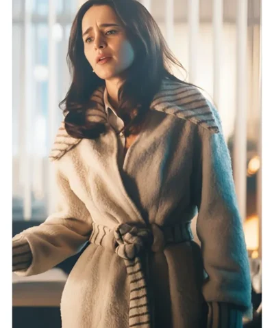 Ponies S01 Emilia Clarke Belted Wrap Coat