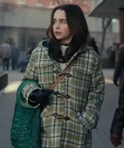 Ponies Emilia Clarke Toggle Green Wool Duffle Coat