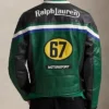 Ralph Lauren Green Cafe Racer Leather Jacket