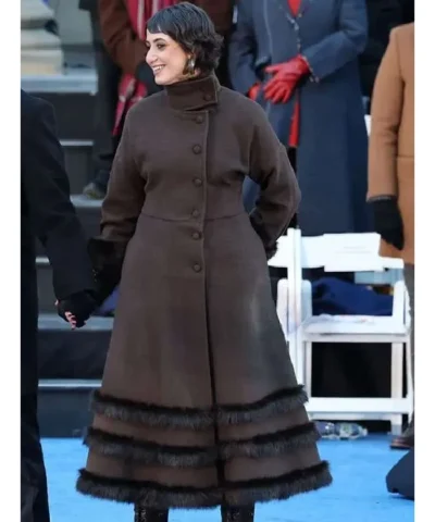 Rama Duwaji NYC Ceremonial Inauguration Fur Trim Coat