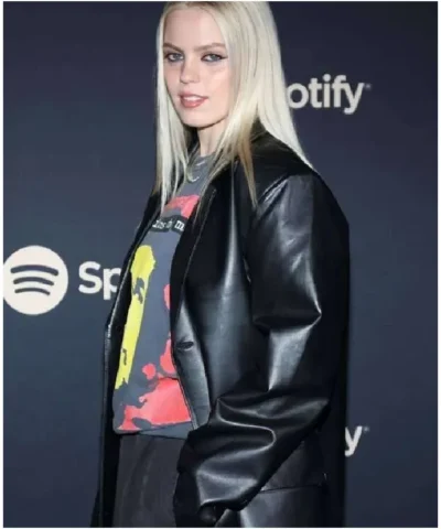 Reneé Rapp Best New Artist Black Leather Coat
