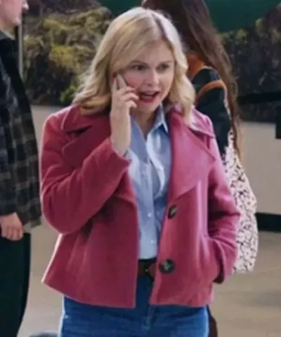 Rose McIver Ghosts 2025 Pink Wool Jacket