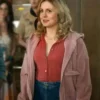 Samantha Ghosts S02 Rose McIver Pink Corduroy Hooded Jacket