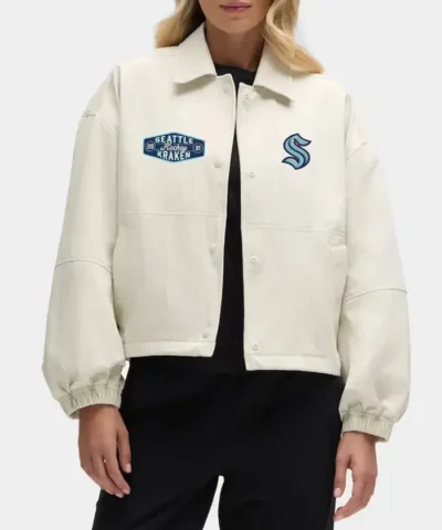 Seattle Kraken Heathered Bone Coach’s Jacket