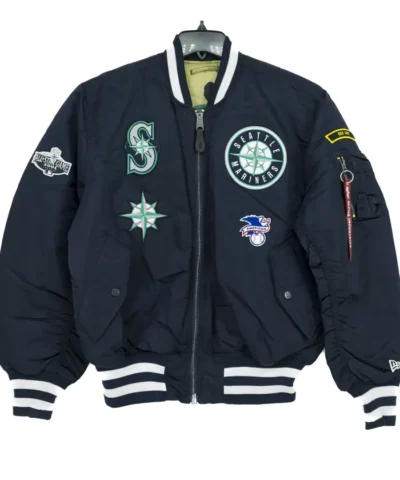 Seattle Mariners Satin Ma-1 Bomber Jacket