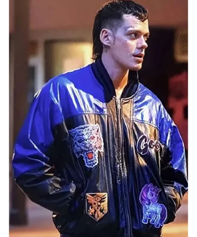 Alternative view of Bill Skarsgård The Crow 2024 Bomber Jacket
