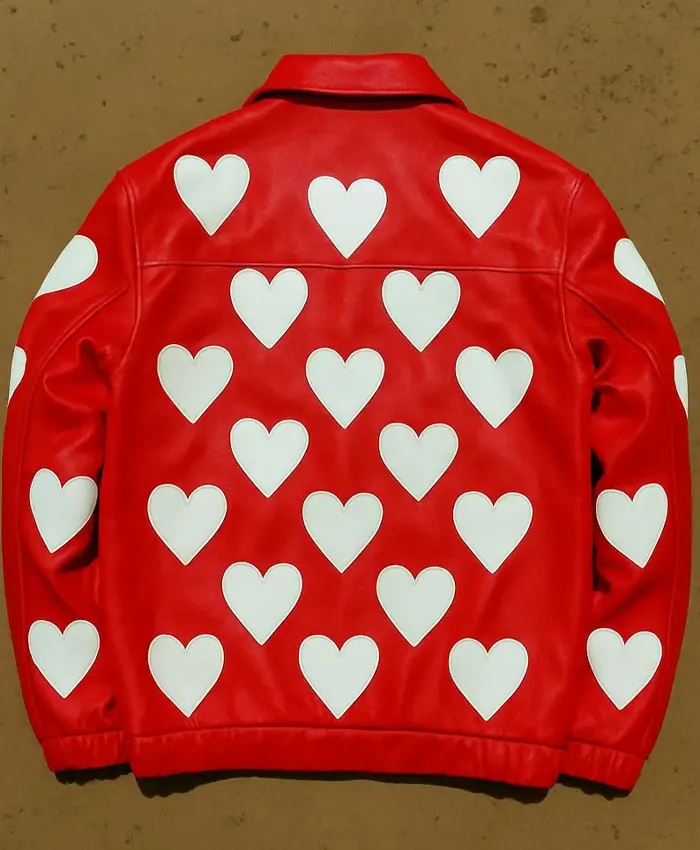 Special Valentine`s Day Heart Leather Jacket