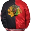 Starter Chicago Blackhawks 6X Stanley Cup Champs Bomber Satin Jacket