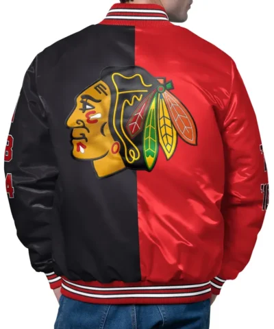 Starter Chicago Blackhawks 6X Stanley Cup Champs Bomber Satin Jacket