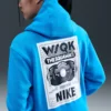 Stranger Things x Nike Pullover Blue Hoodie Woman Back